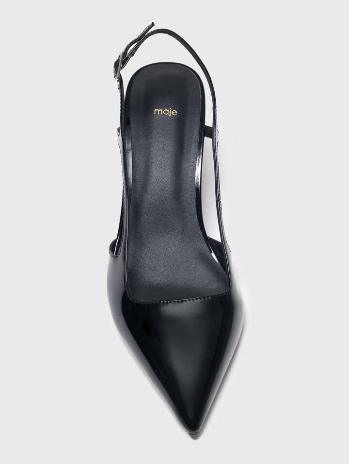 Slingback-Pumps aus Lackleder