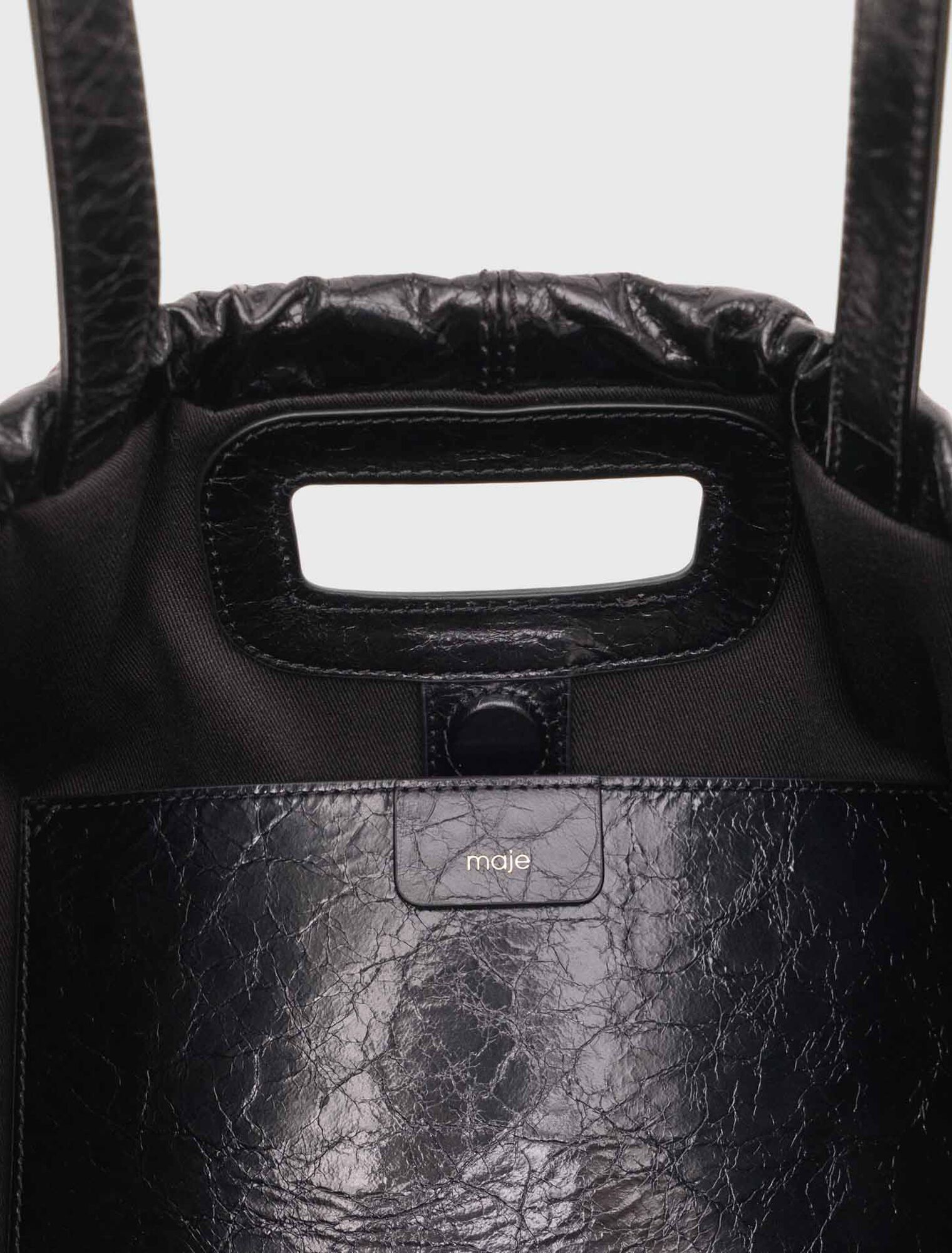 Tote-Tasche M aus Craquelé-Leder
