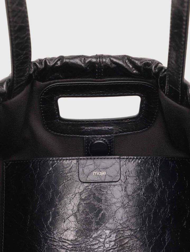 Tote-Tasche M aus Craquelé-Leder