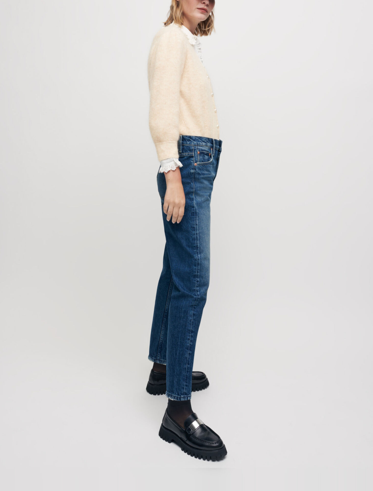 Gerade Jeans mit hoher Taille