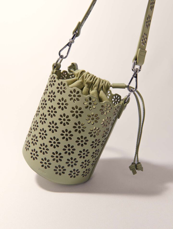 Bucket Bag aus perforiertem Leder