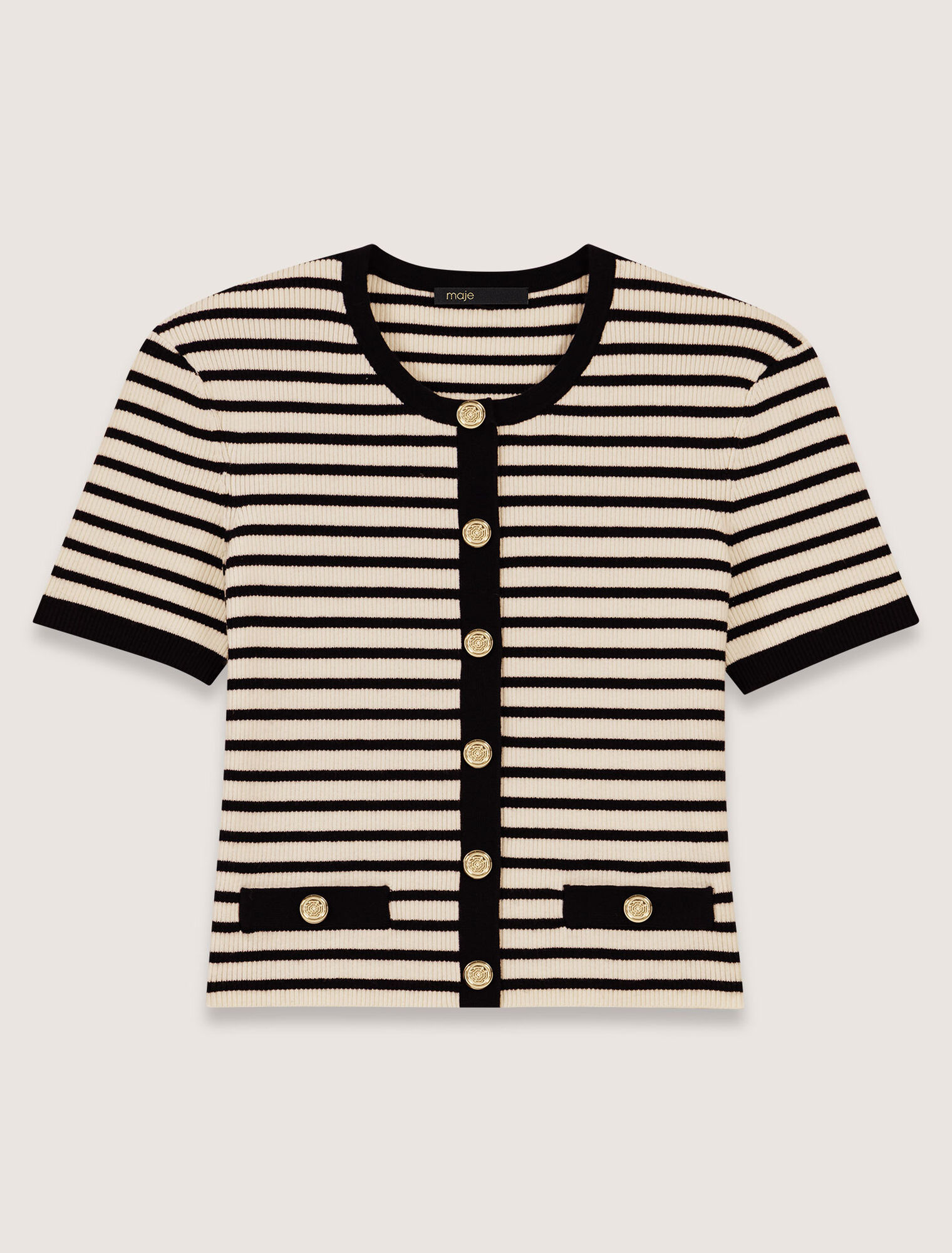 Kurzer Rippstrick-Cardigan