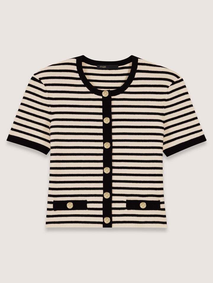 Kurzer Rippstrick-Cardigan