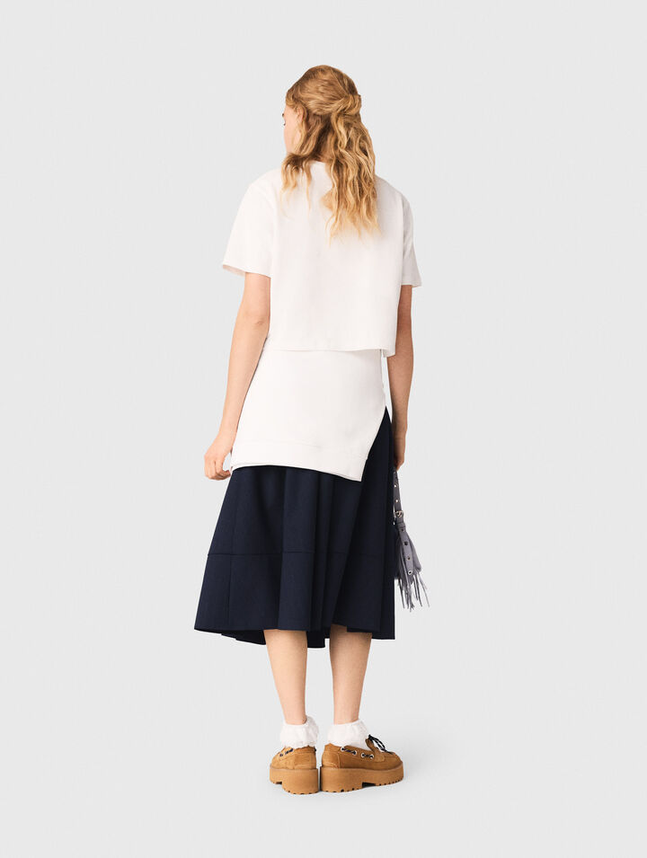 T-Shirt mit Marine-Print