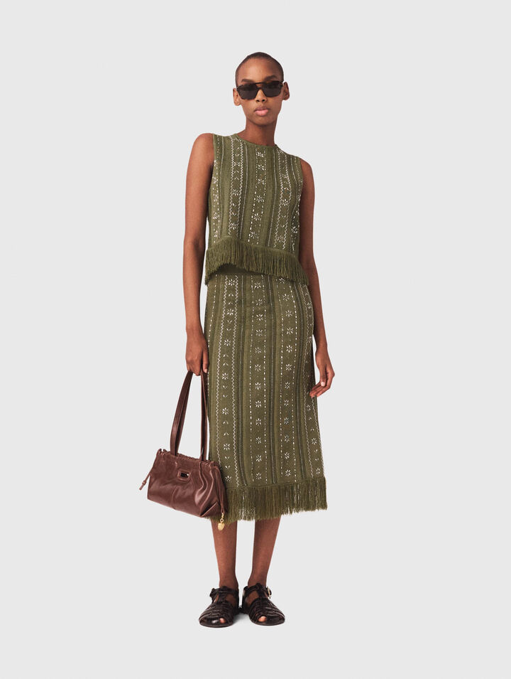 Strickrock mit Strassblumen