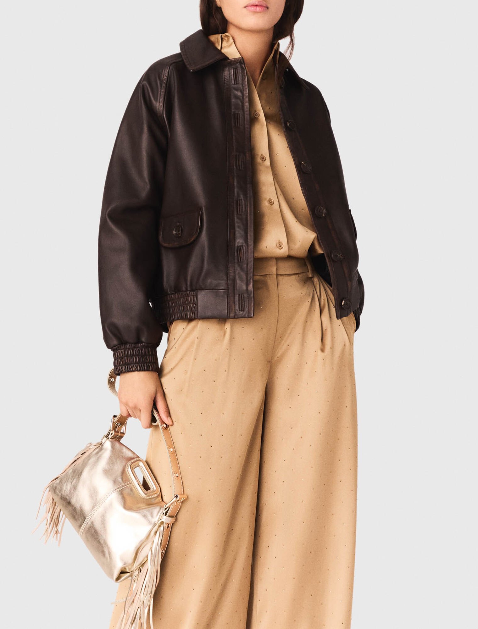 Satinhose mit Strass