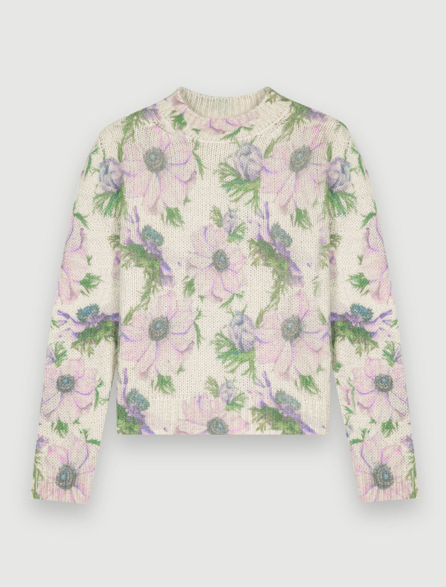 Flower fluffy Pullover aus Jacquard