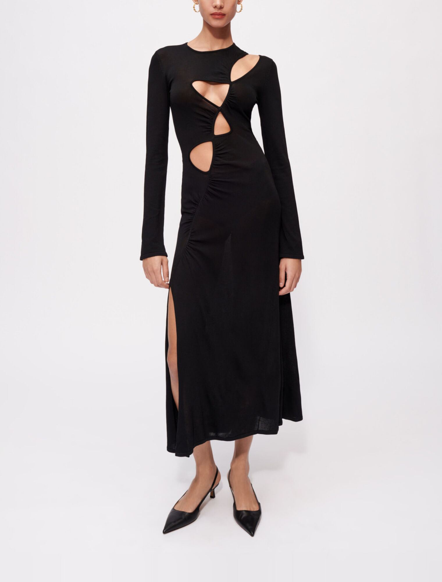 Kleid aus Stretch-Strick mit Öffnungen