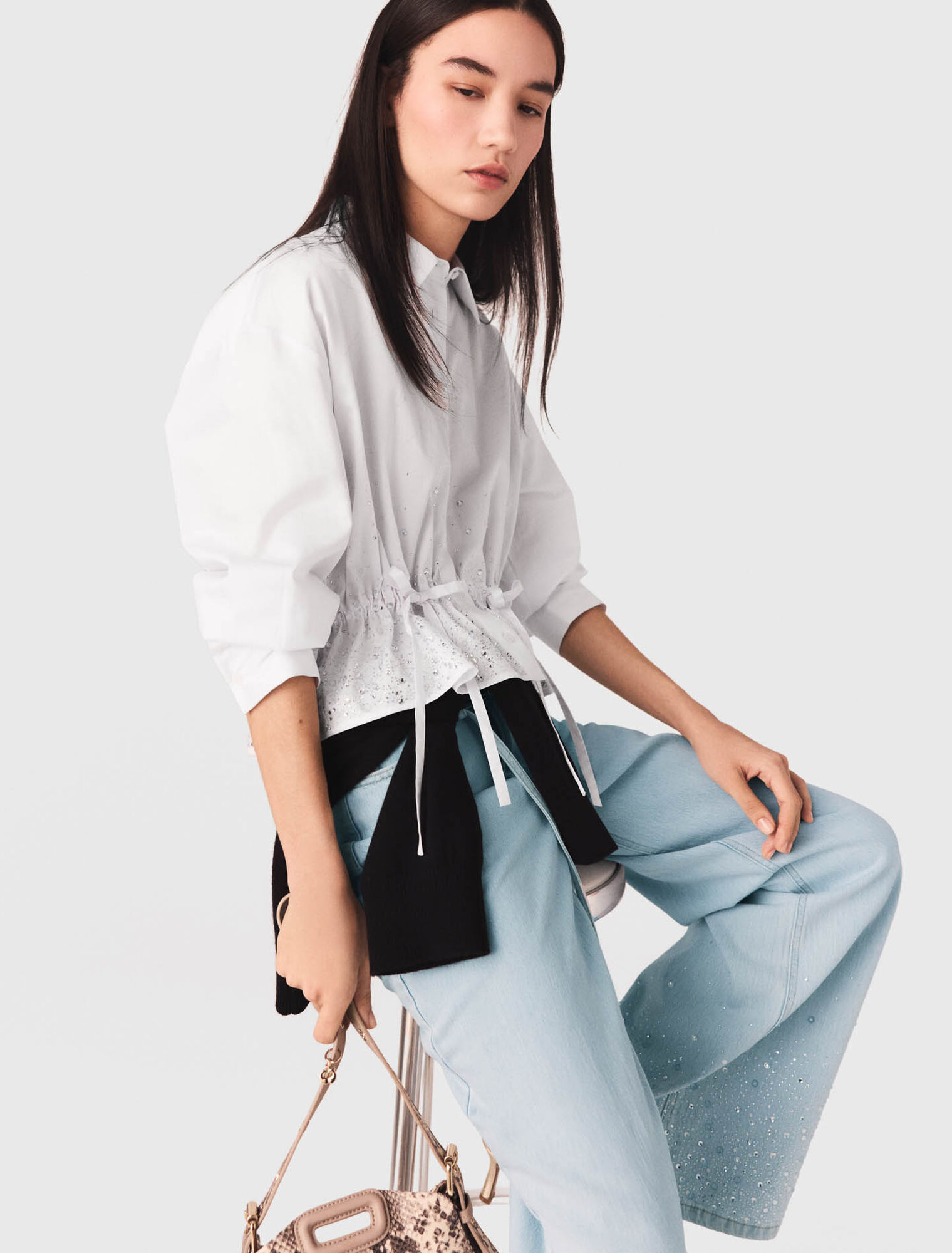 Hemd aus Baumwolle mit Strass