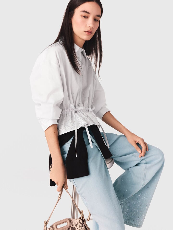 Hemd aus Baumwolle mit Strass