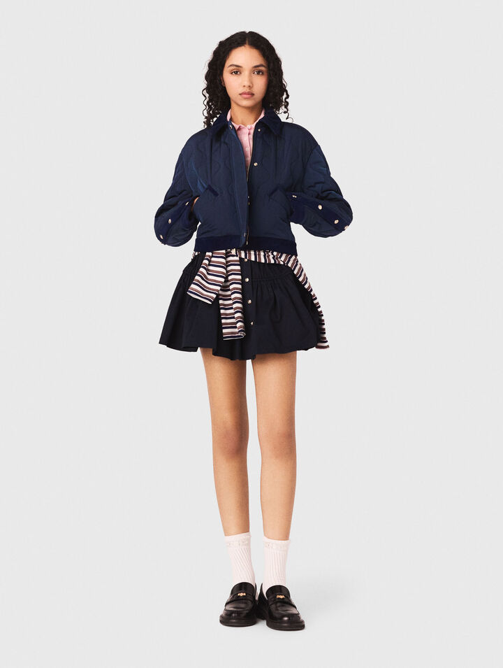 Steppjacke mit Velours-Details