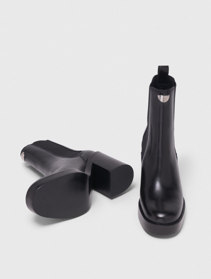 Leder-Chelsea-Boot mit Absatz