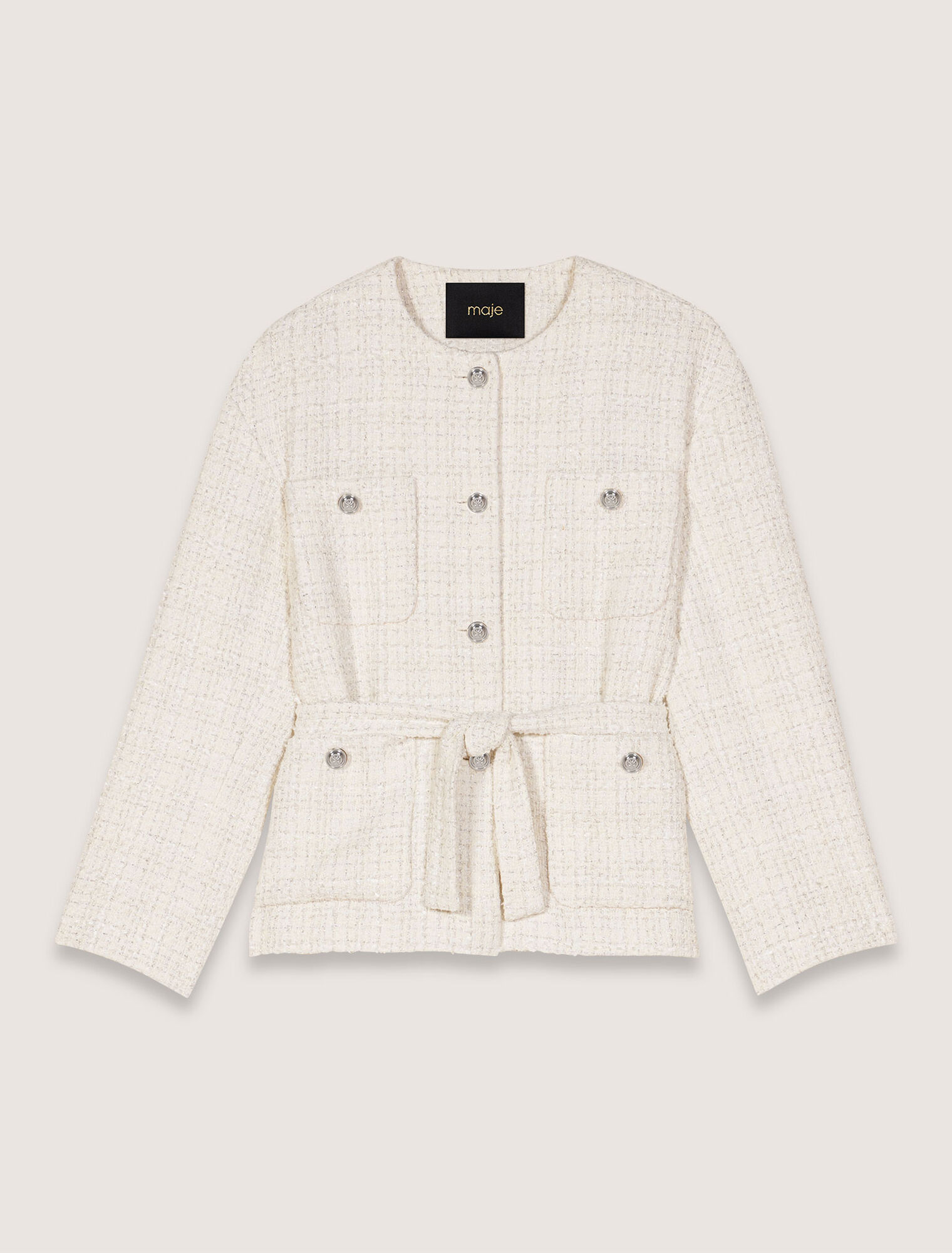 Jacke aus Tweed mit Gürtel