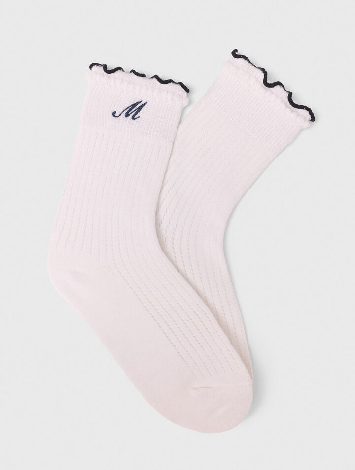 Pointelle-Socken aus Baumwolle
