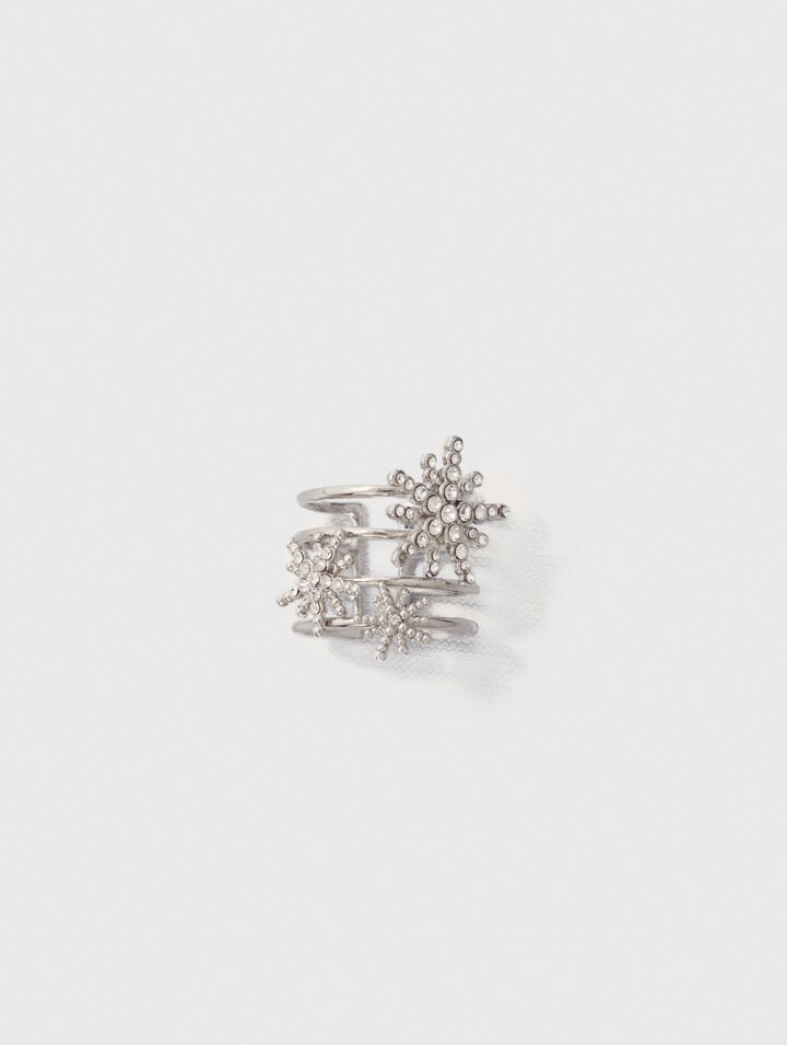 Fingerring mit Strass-Sternen