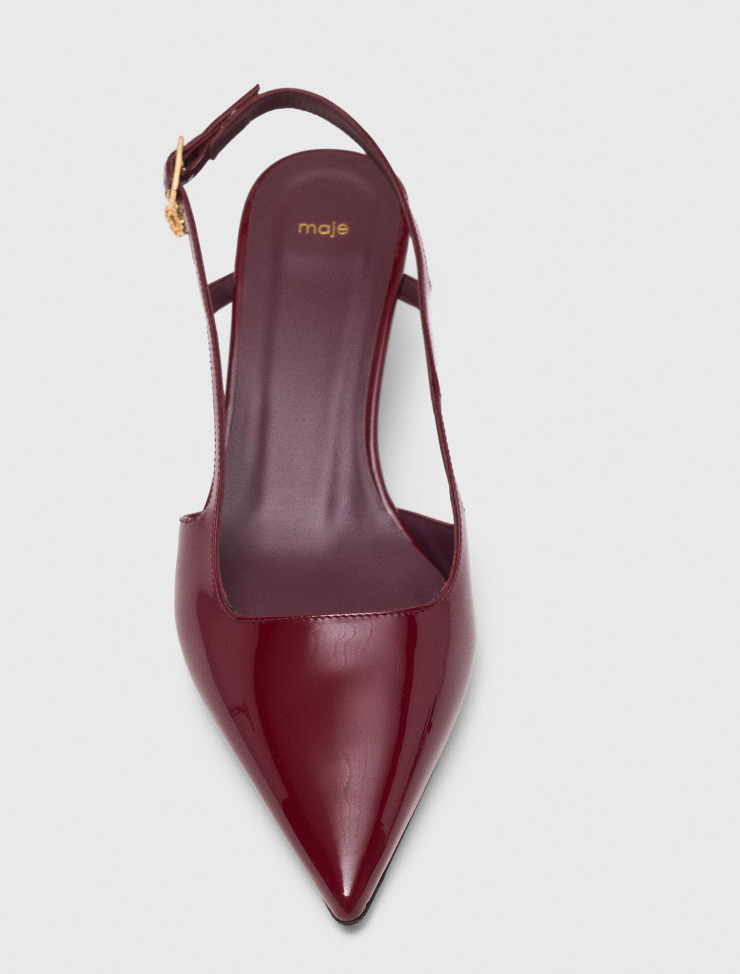 Slingback-Pumps aus Lackleder