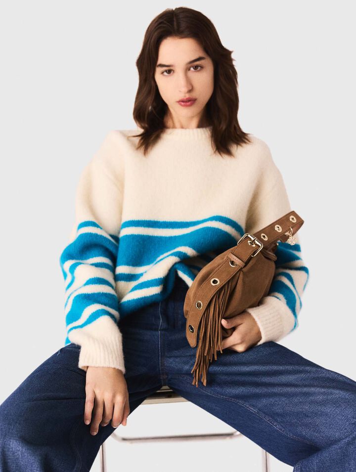 Weiter Pullover aus Wollgemisch