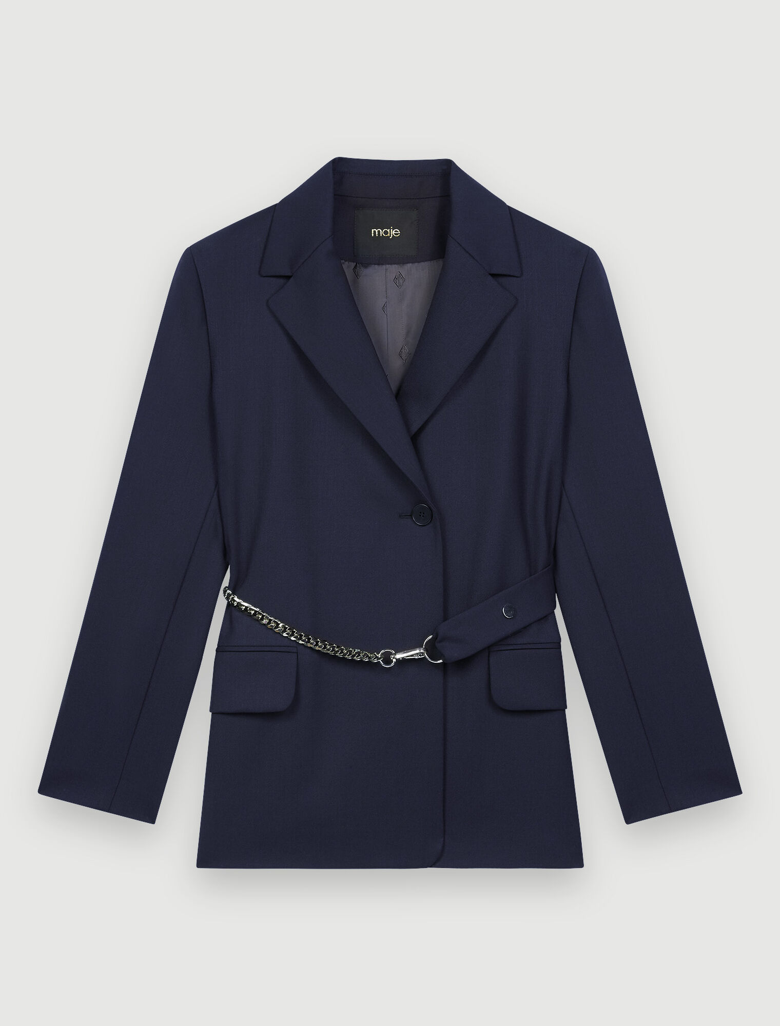 Blazerjacke mit Gürtelkette