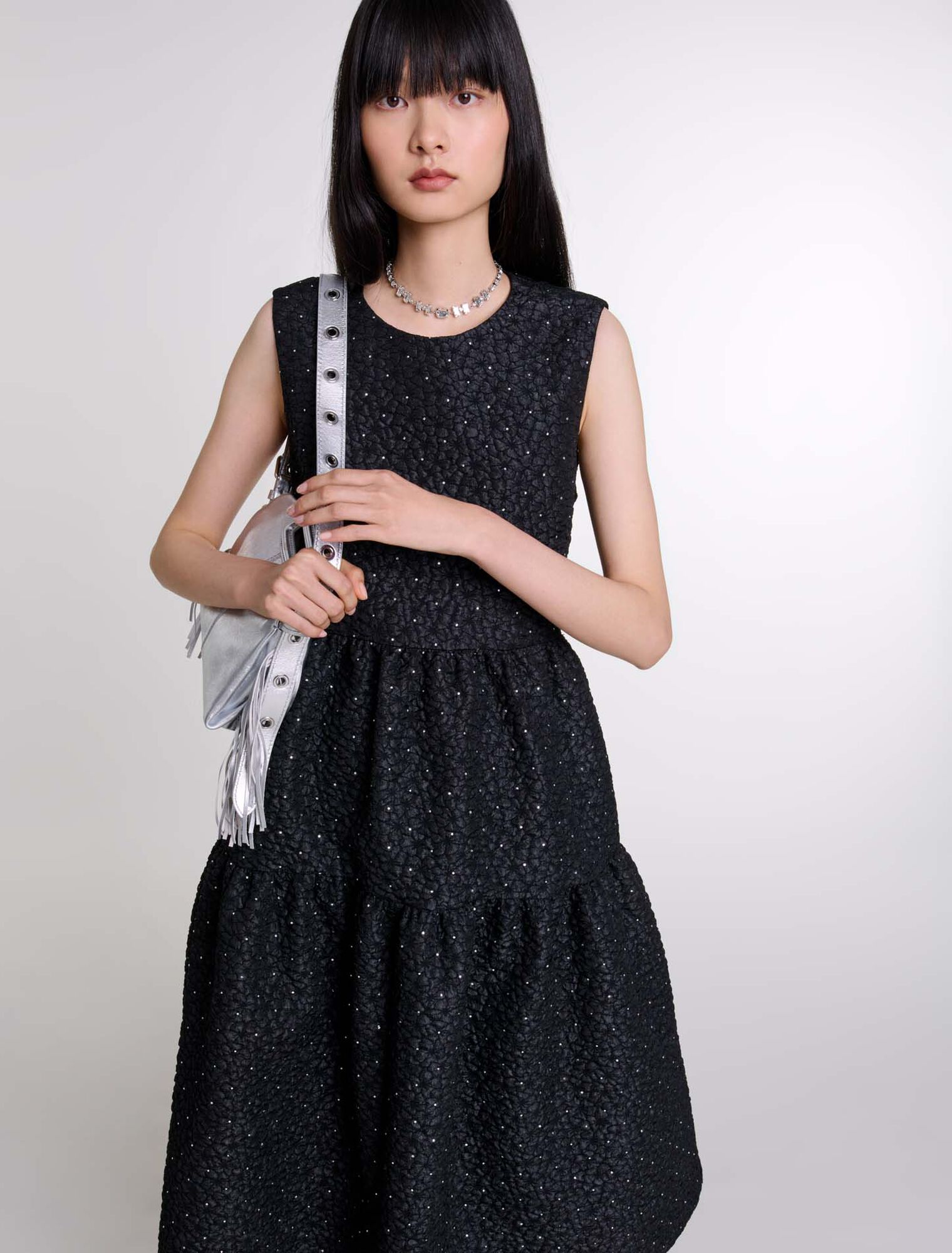 Langes Kleid mit Strass