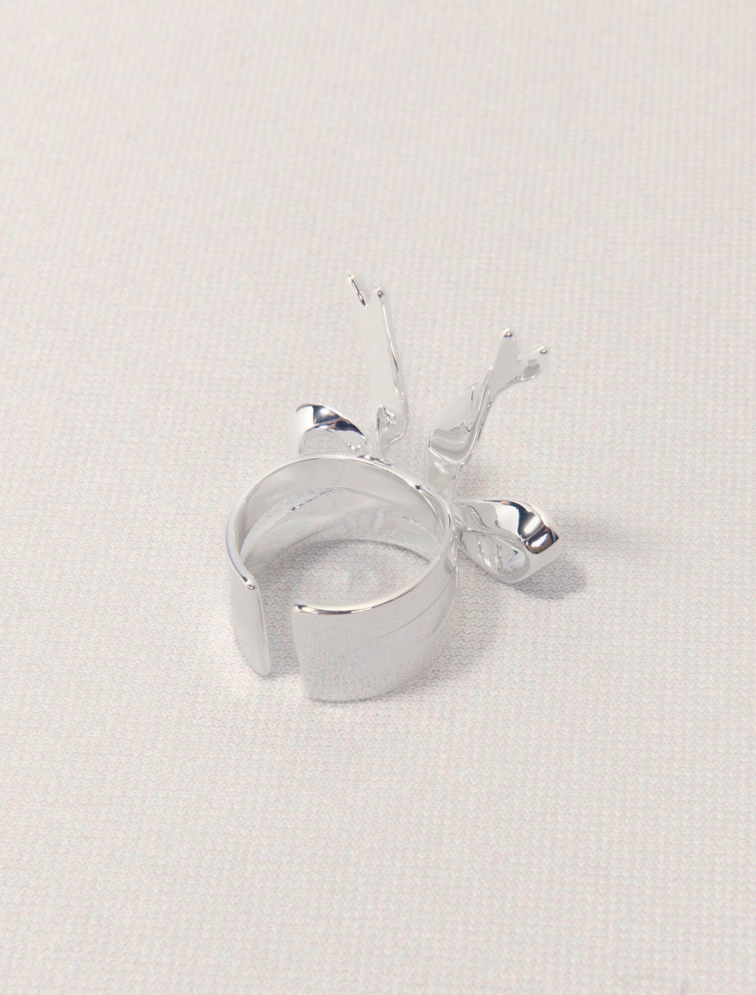 Offener Ring mit Schleife, silber