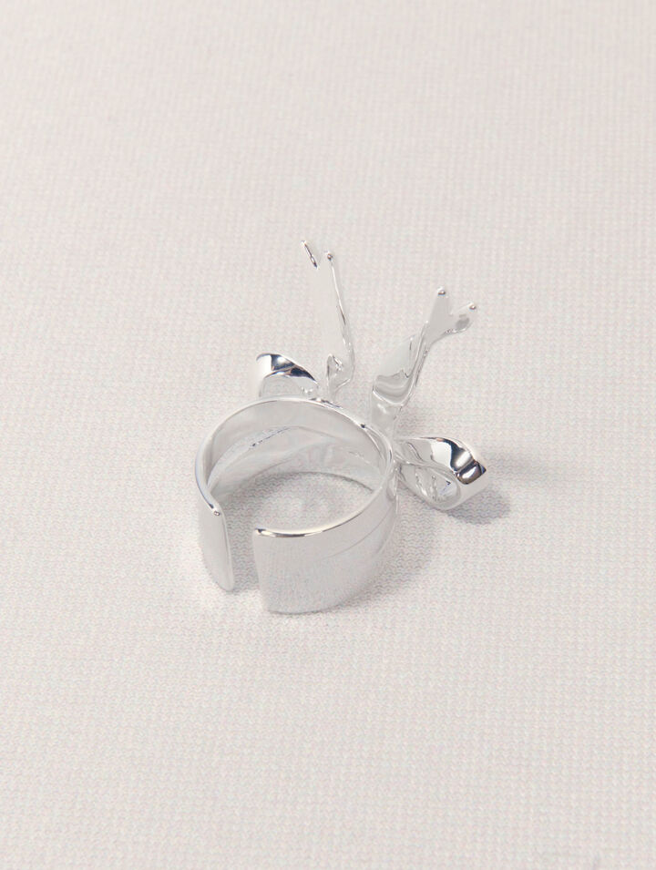 Offener Ring mit Schleife, silber