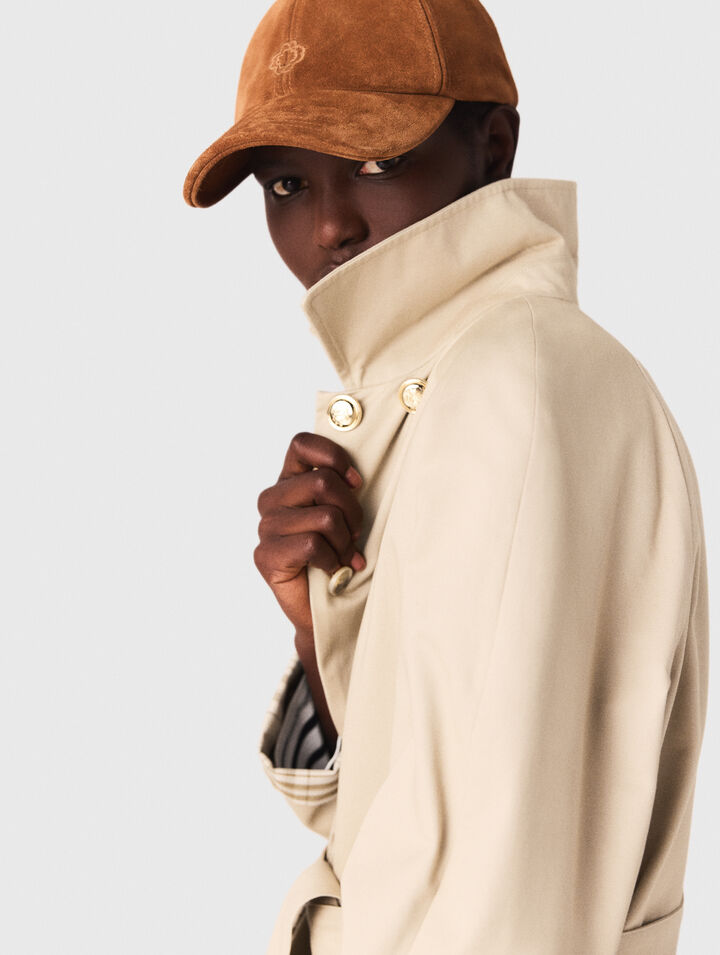 Trenchcoat mit Kontrastärmeln