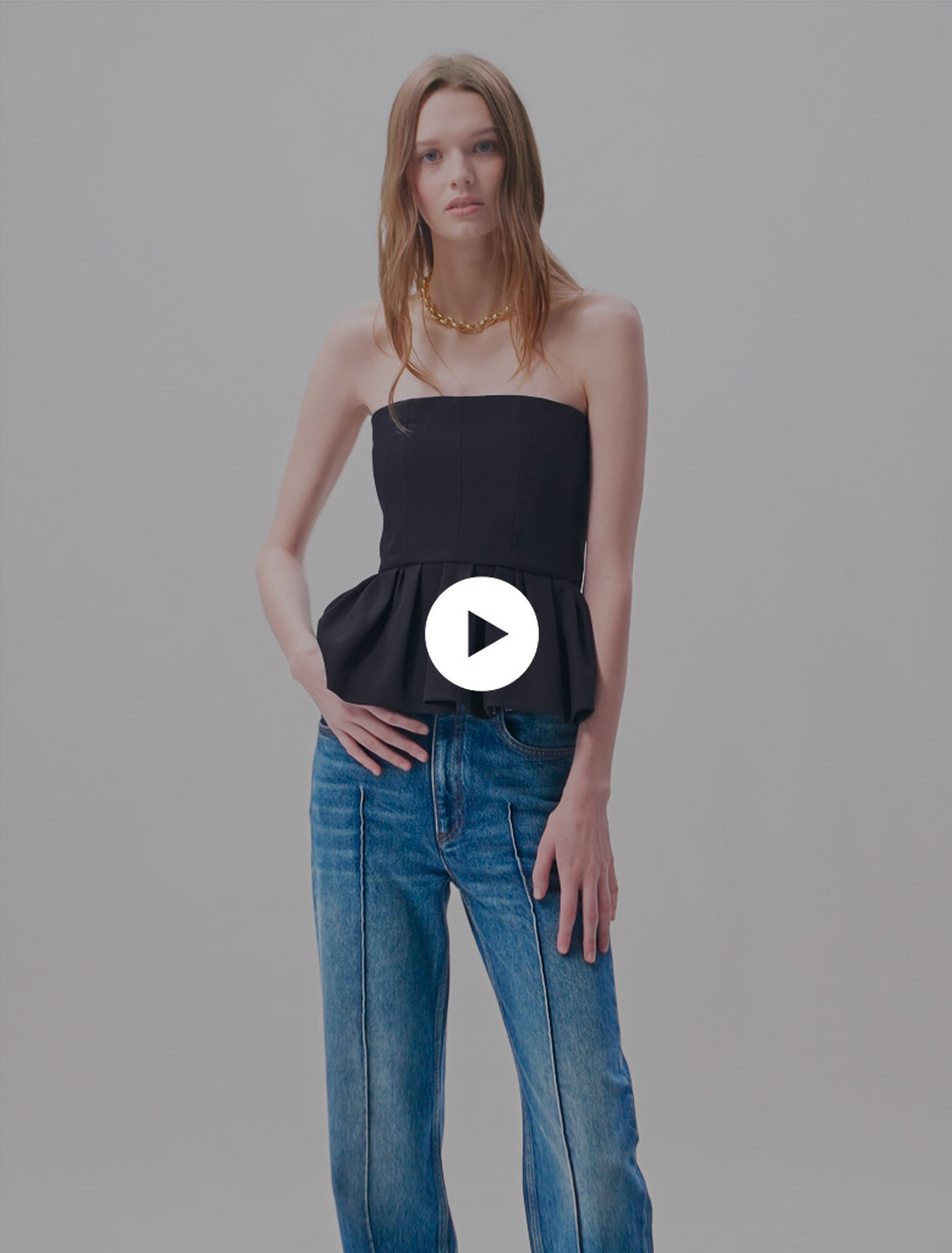 Bustier-Top mit Schößchen