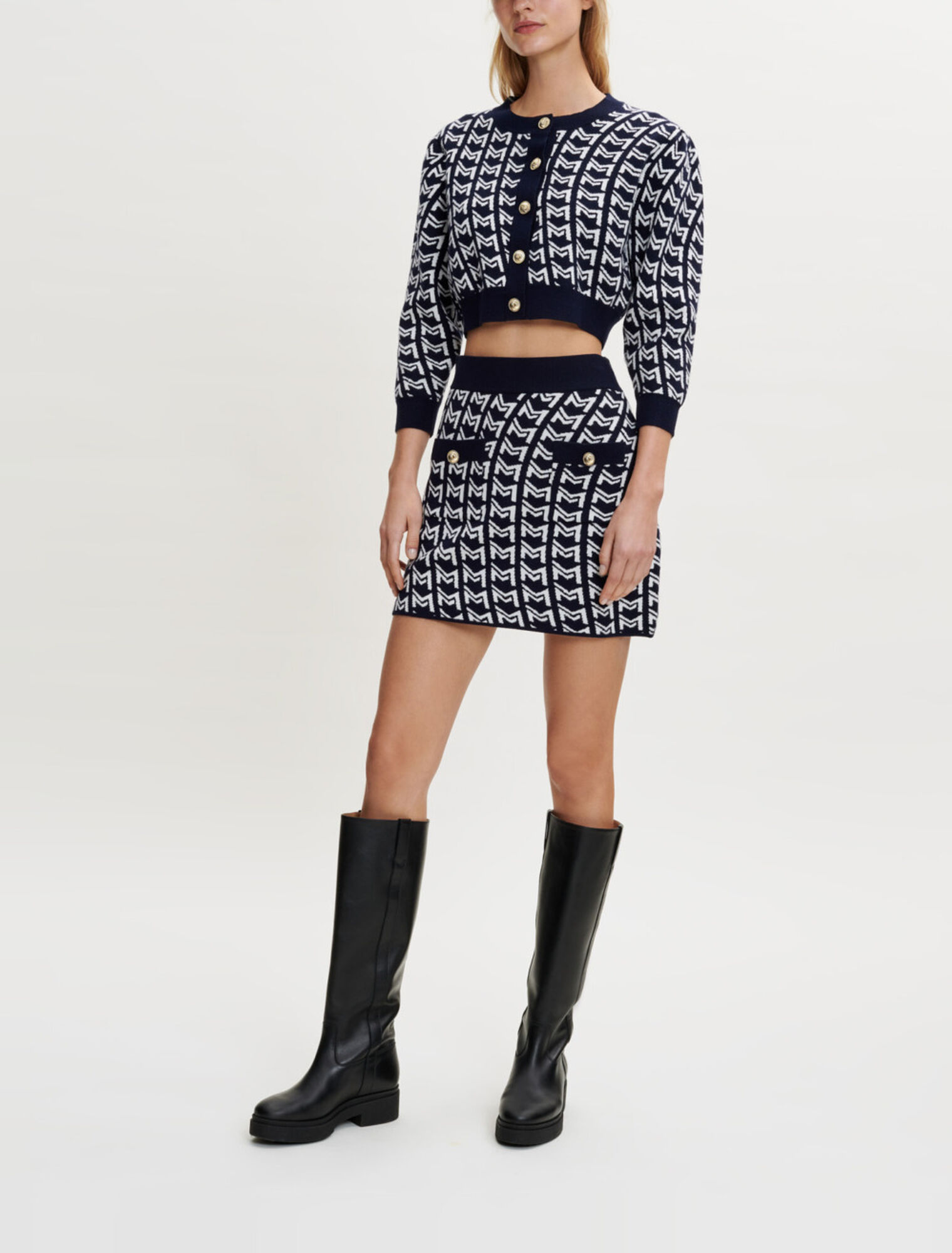 Jacquard-Rock mit Monogramm 