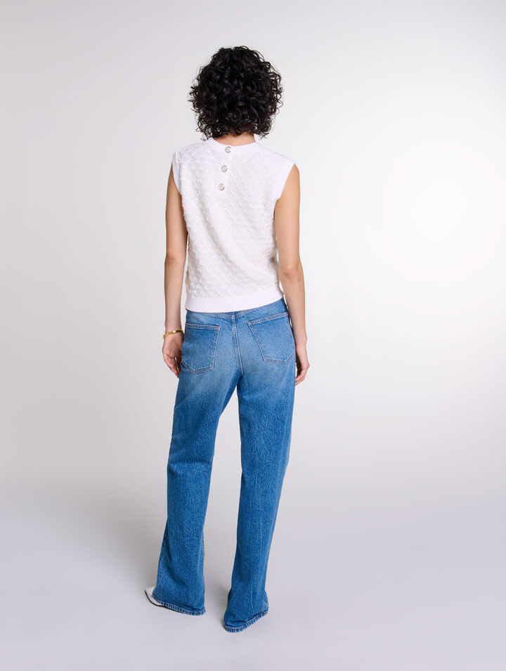 &Auml;rmelloser Strickpullover