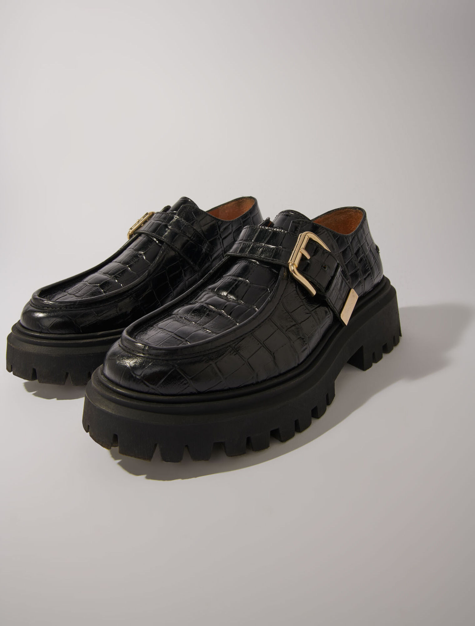 Klobige Derby-Schuhe aus Leder