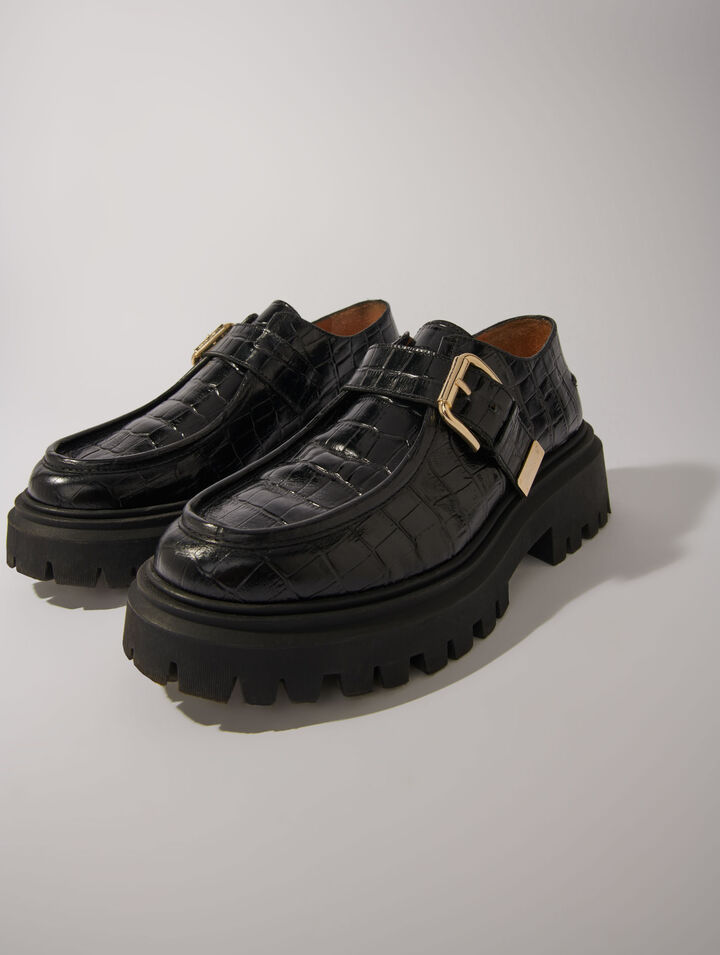 Klobige Derby-Schuhe aus Leder
