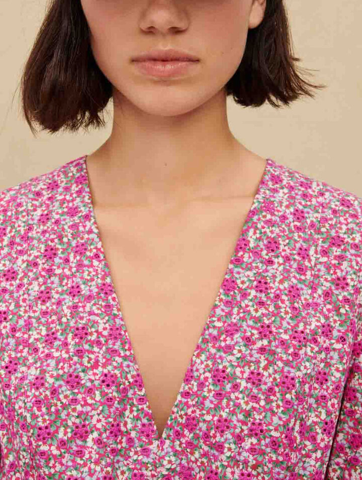 Kurzes Kleid mit Blumenprint