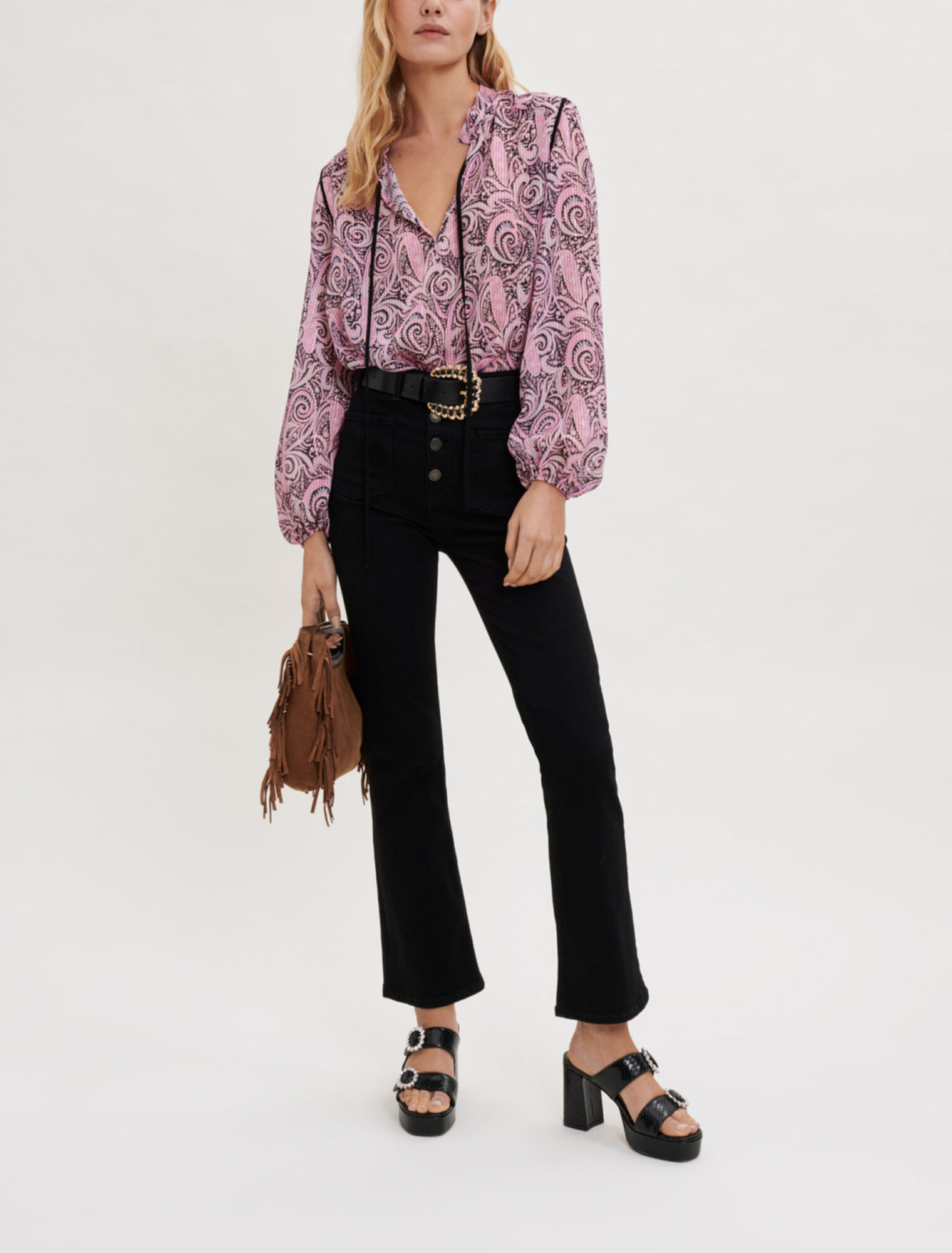 Fließendes Top mit Paisley-Druck 