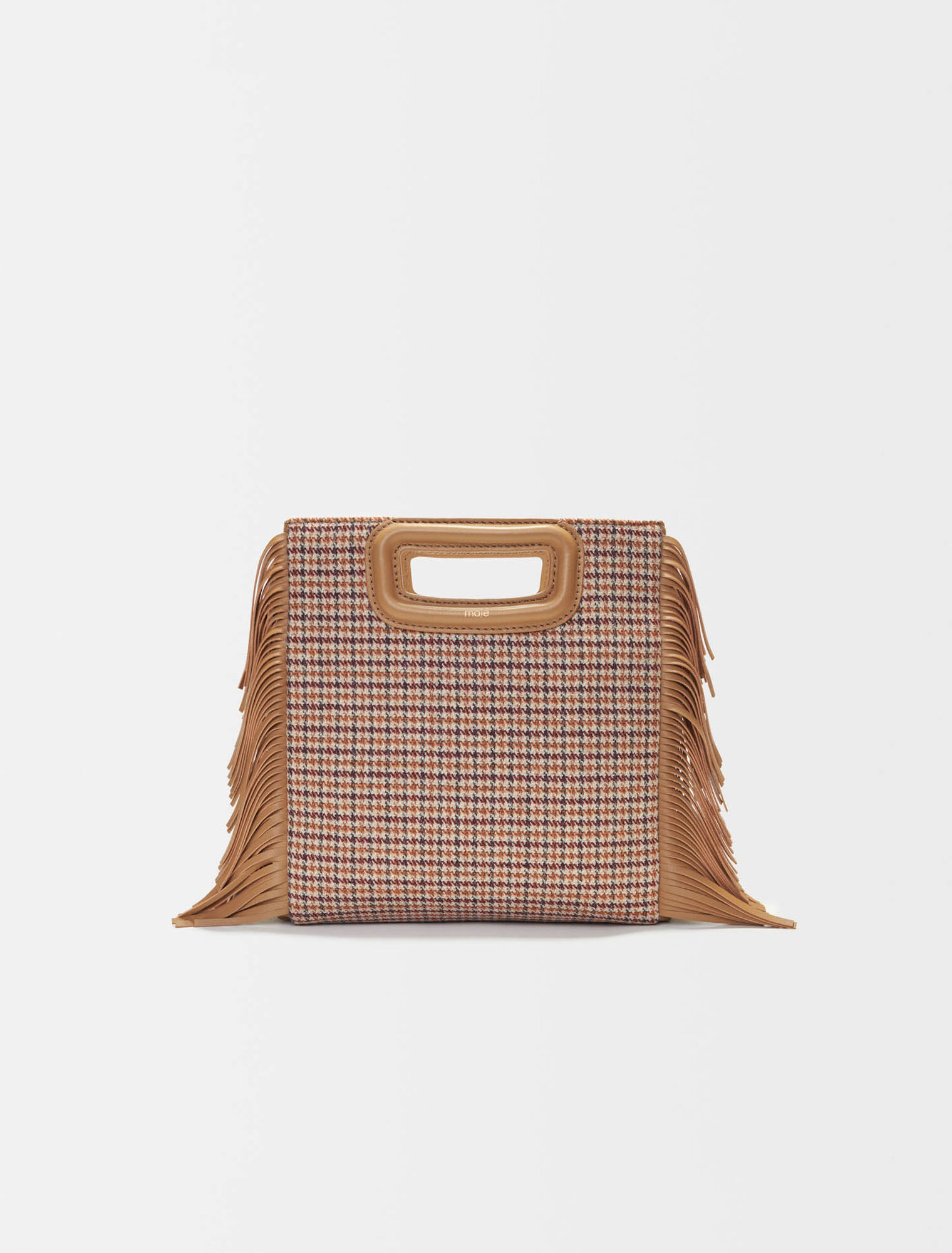 M-Tasche aus Canvas, Hahnentrittmuster