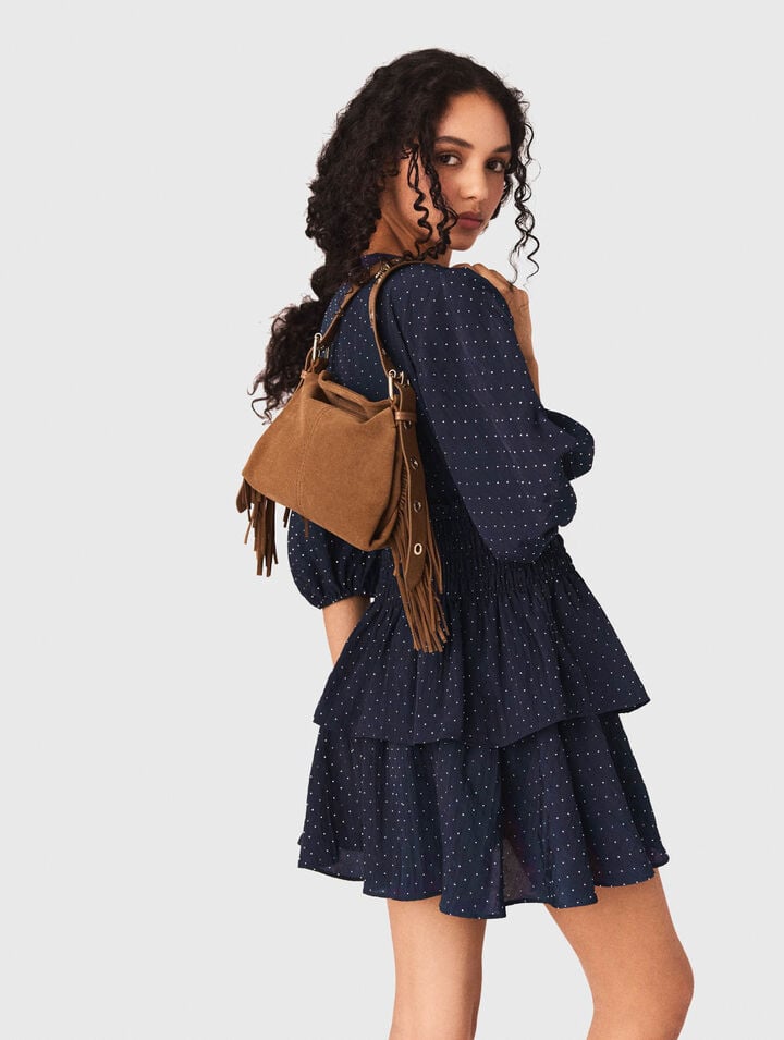 Kleid mit Volants und Strass