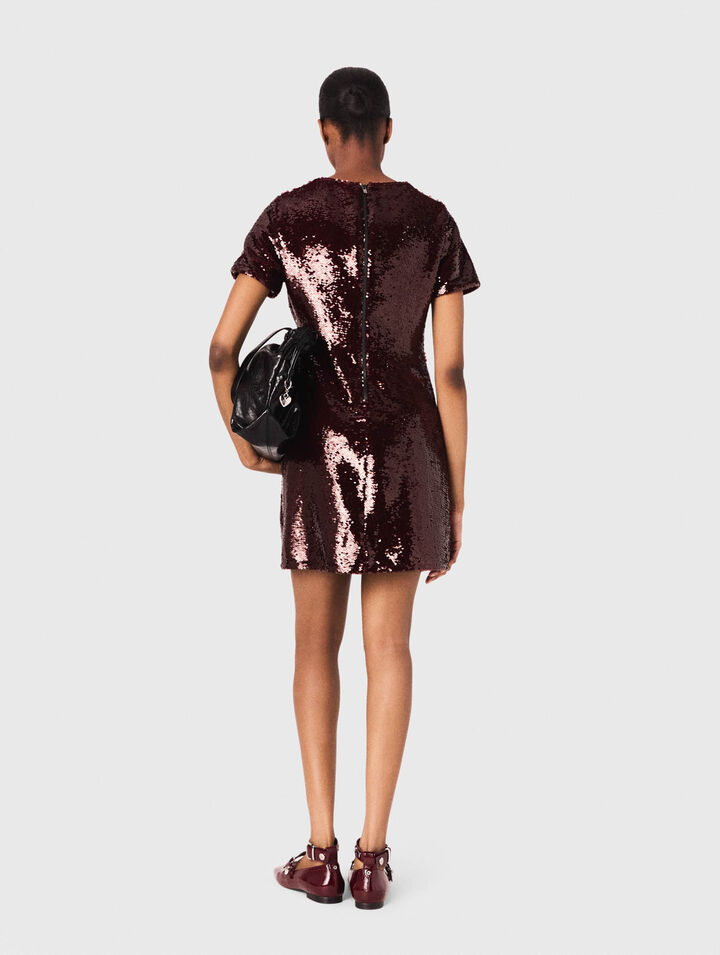 Kurzes Kleid mit Paillettenstickerei