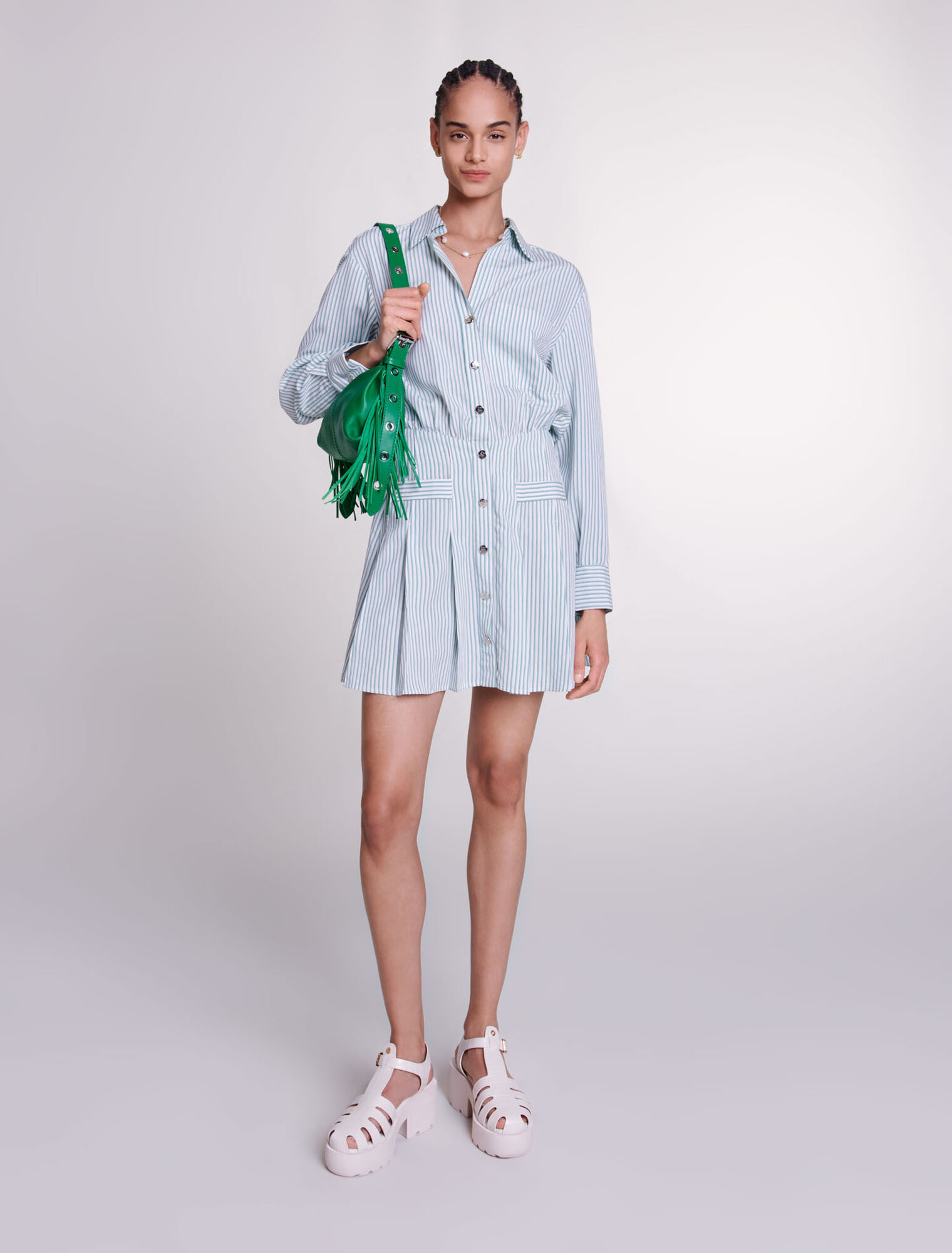 Gestreiftes Hemdblusenkleid