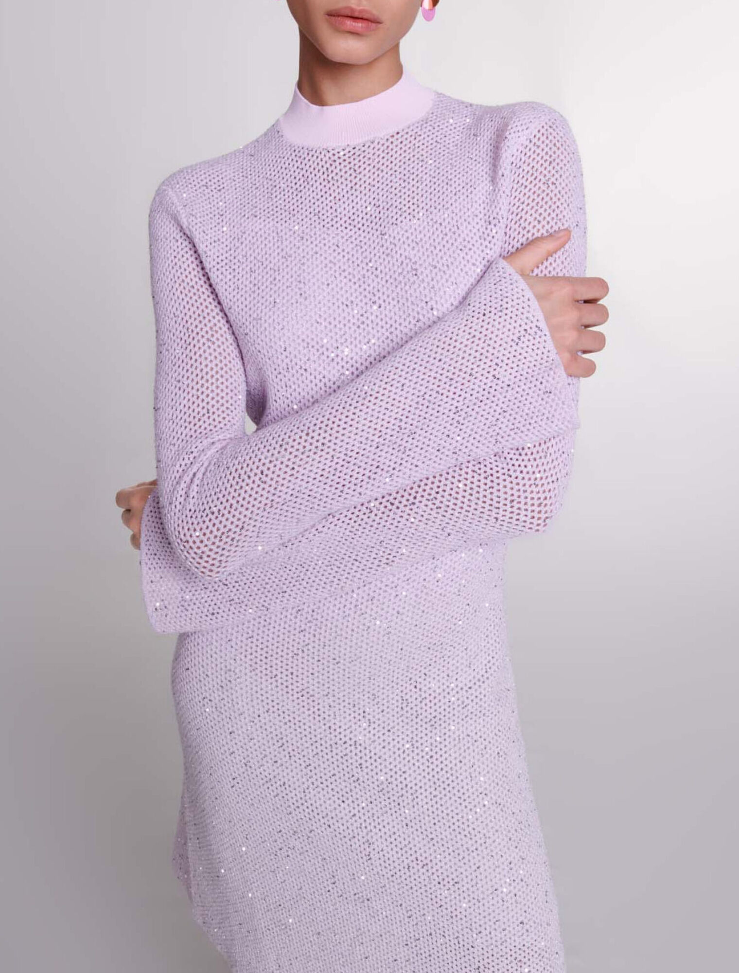Halbdurchsichtiges Strickkleid
