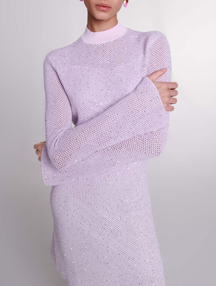 Halbdurchsichtiges Strickkleid