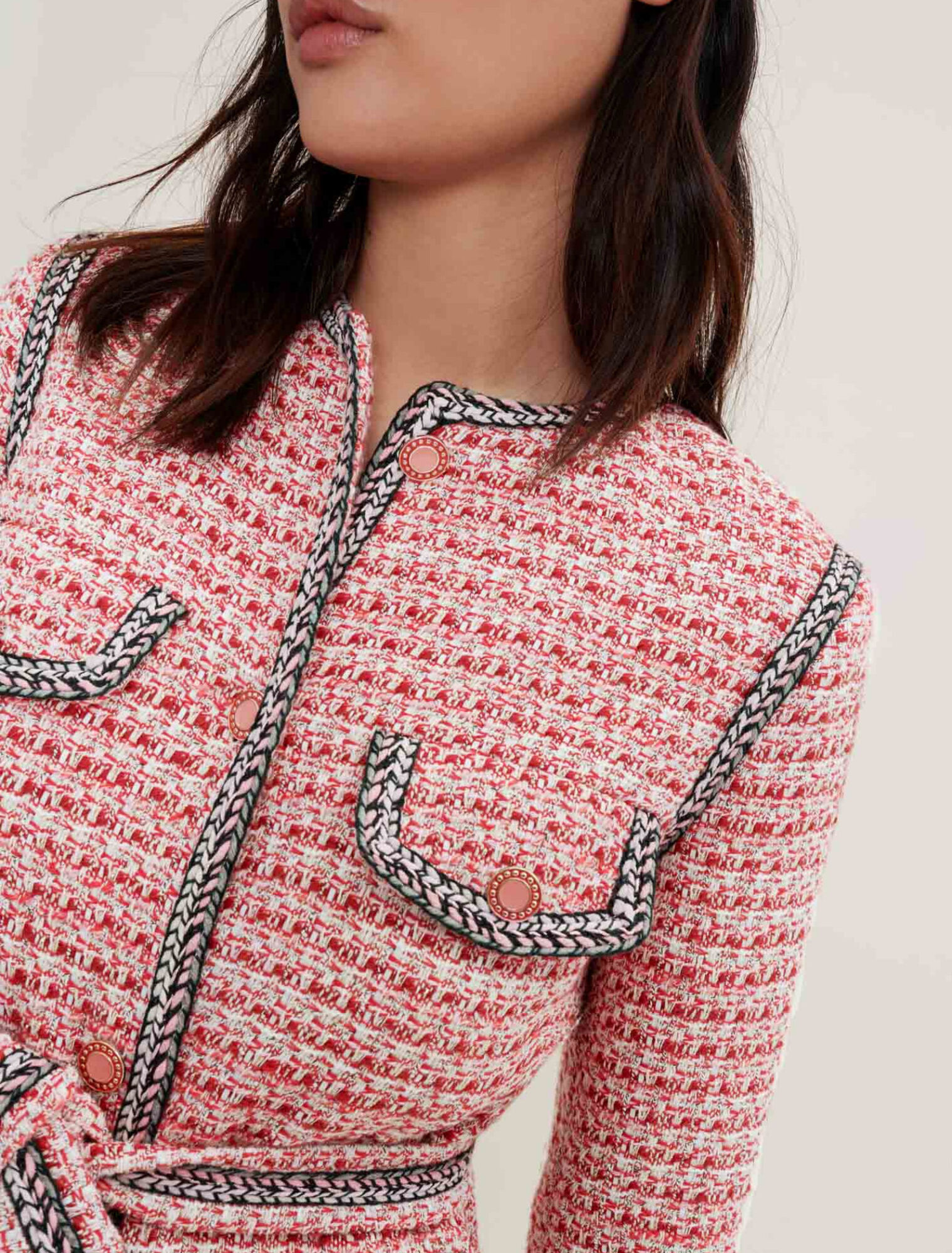 Tweedjacke mit Ethno-Borten