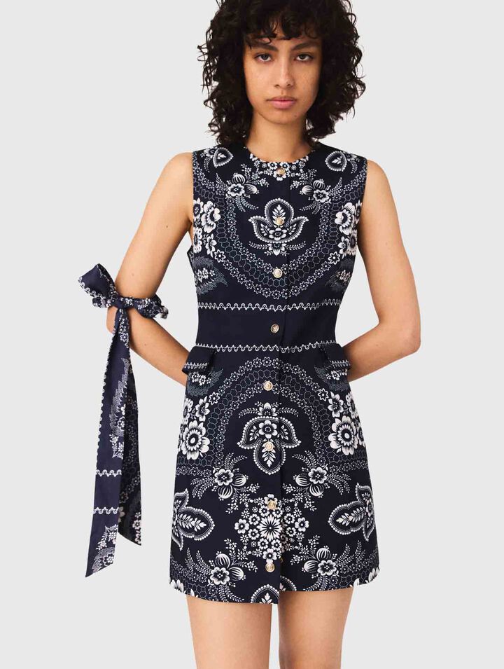 Gerades Kleid mit Print