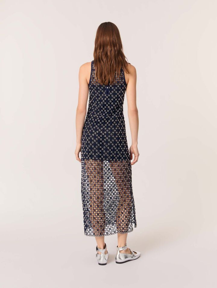 Langes Kleid aus Guipure-Spitze