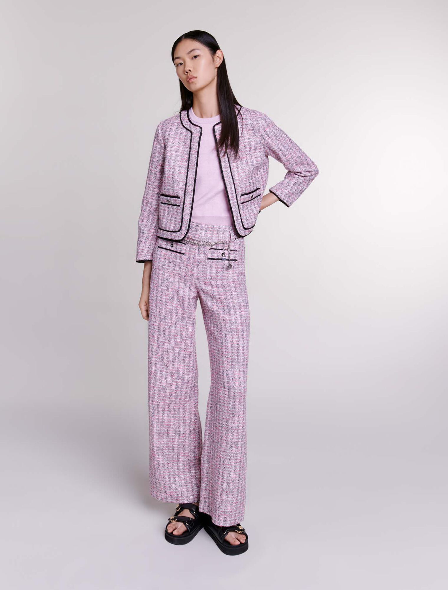 Weite Tweed-Hose