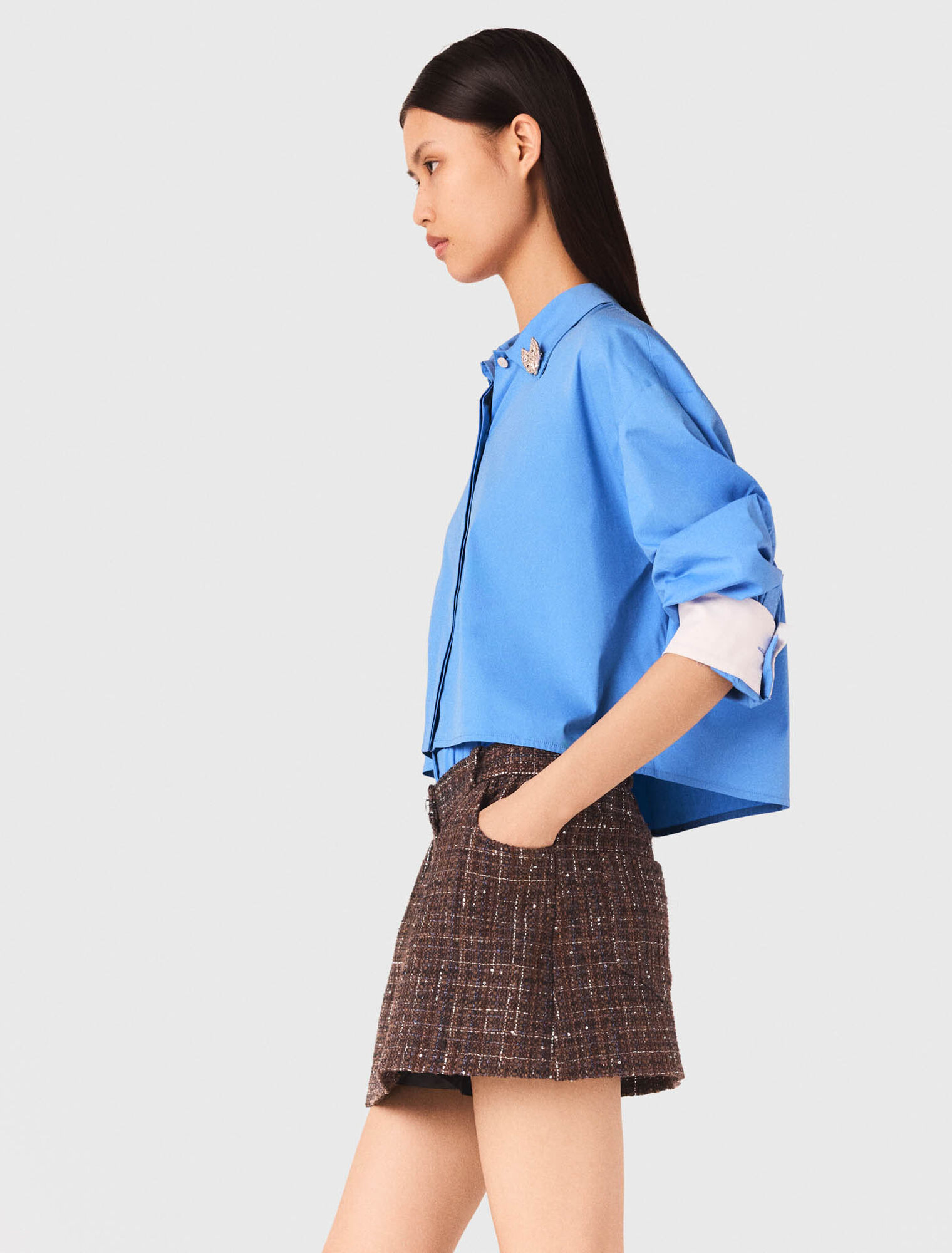 Shorts aus Tweed mit Elastikband