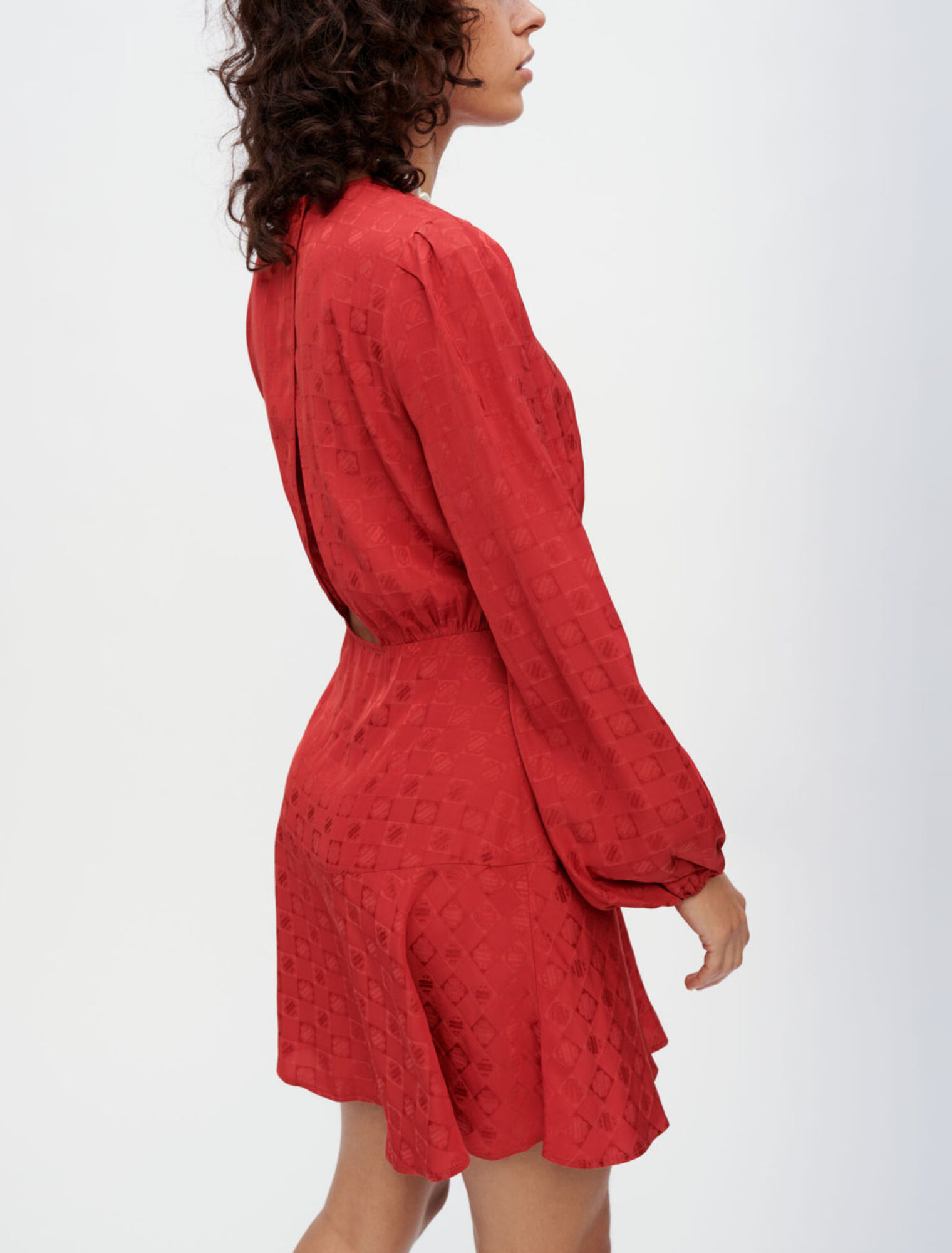 Kleid aus Viskose mit Clover-Jacquard
