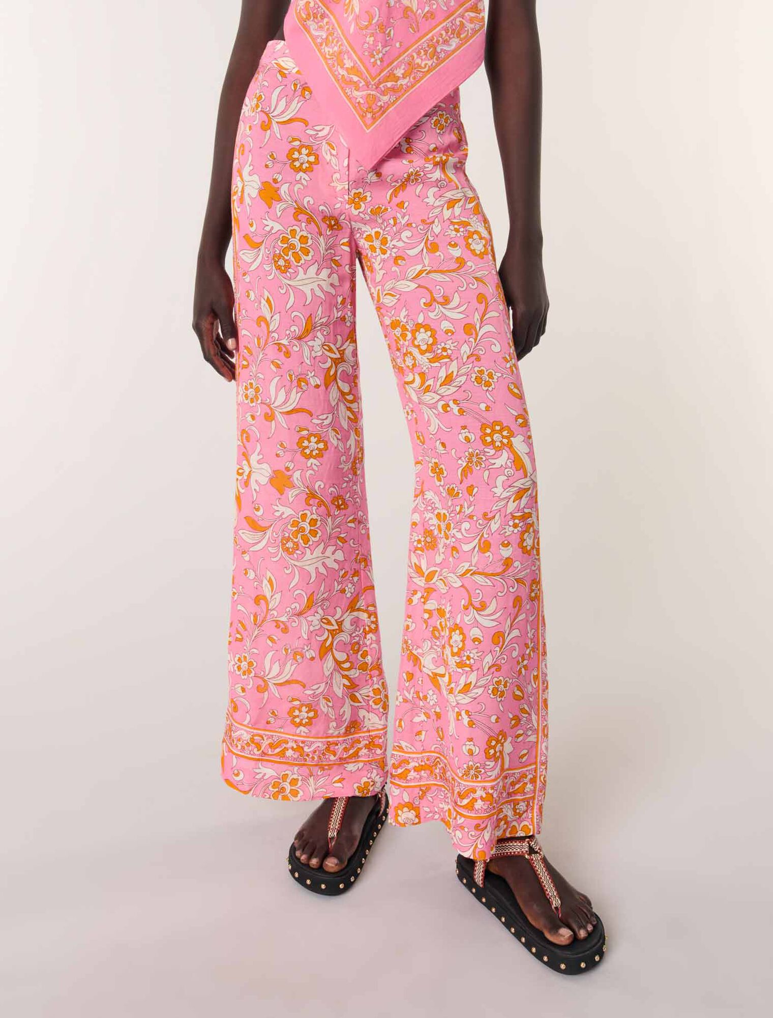 Bedruckte Leinenhose