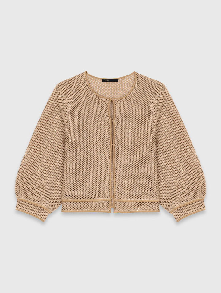 Strick-Cardigan mit Strass