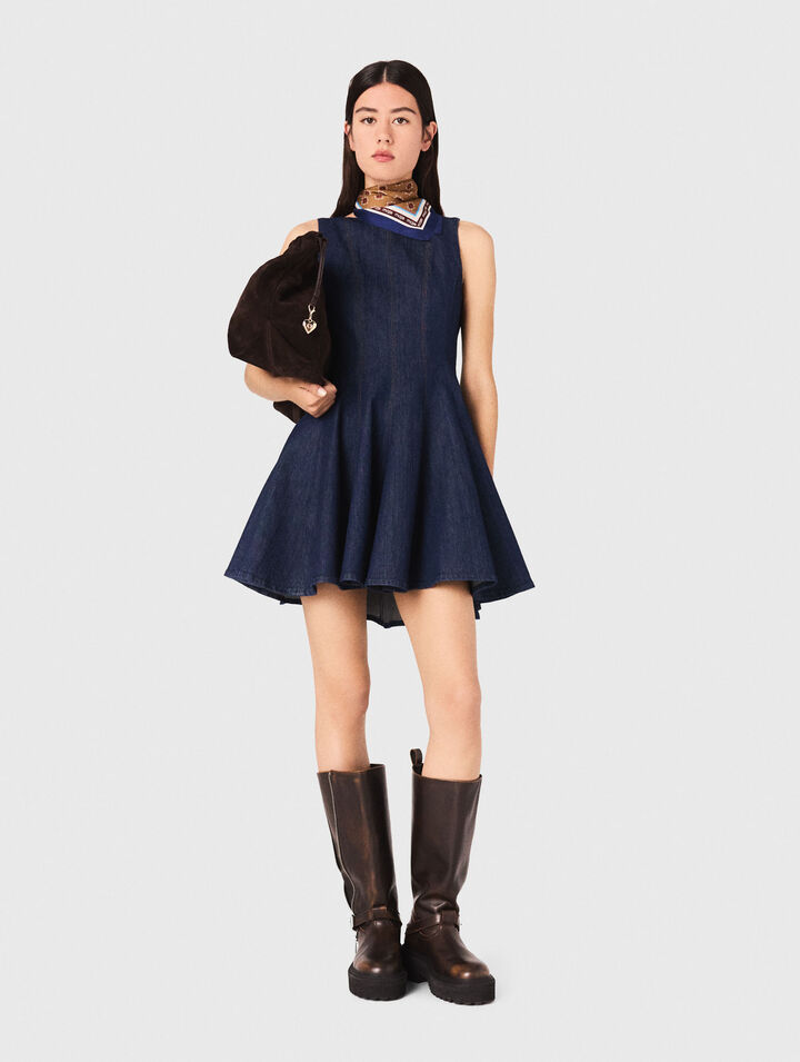 Kurzes Denimkleid mit Volants