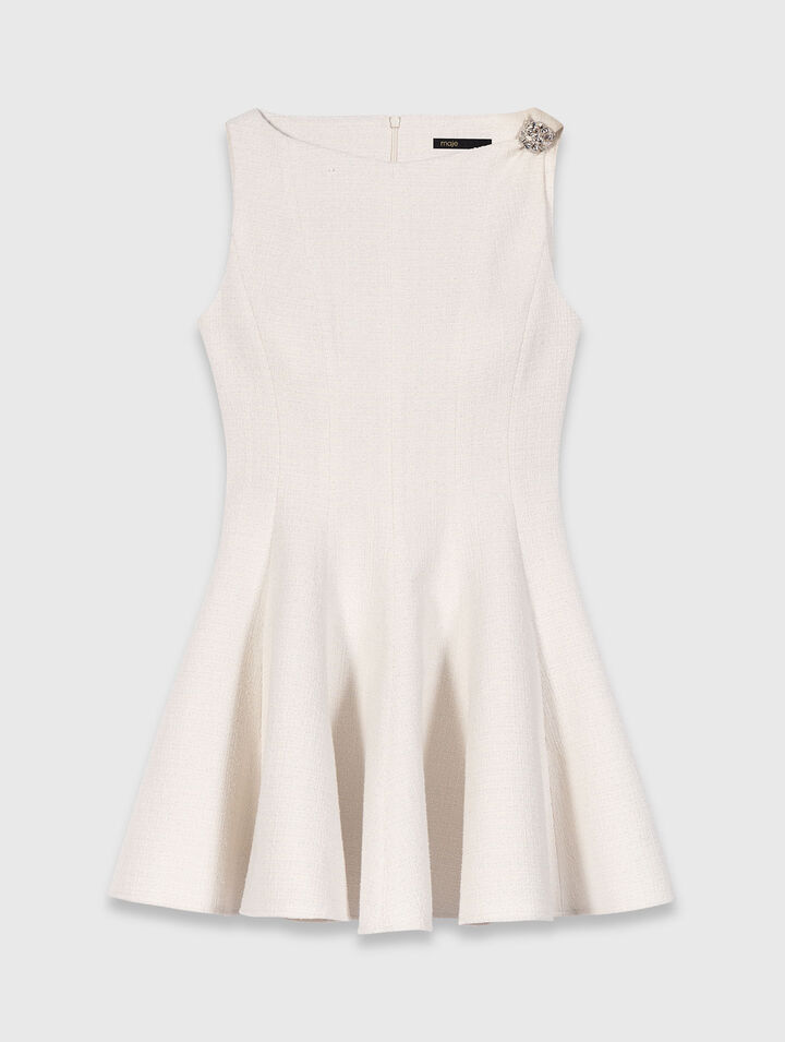 Kurzes ausgestelltes Tweedkleid