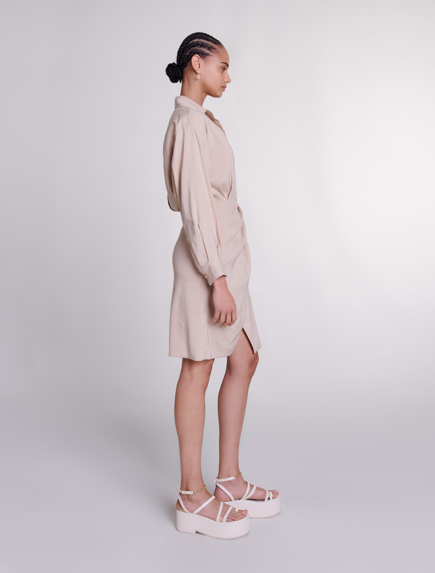 Midi-Kleid aus Leinen